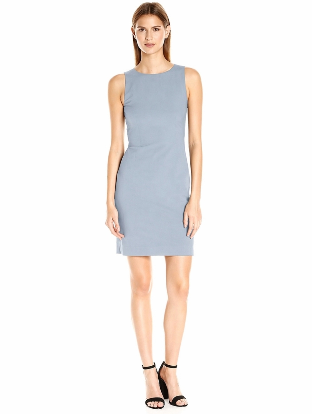 Theory Betty 2BV Cauldwell Shift Dress Light Blue Size 10 Minimalist Workwear
